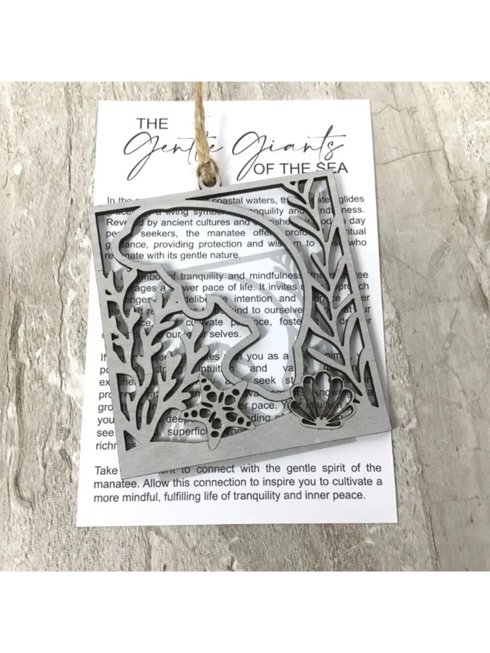 Manatee Story Card Ornament | Gentle Giants of the Sea | Tranquility & Mindfulne